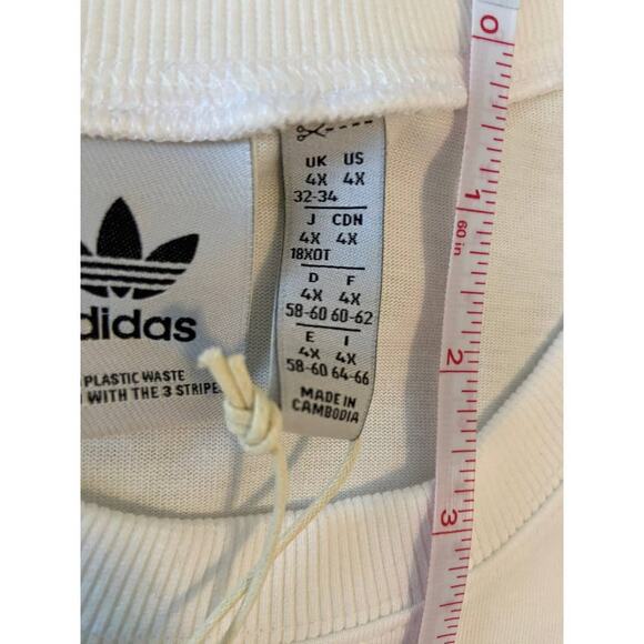Adidas Womens Originals Tee T Shirt White Plus 4X - Picture 5 of 8